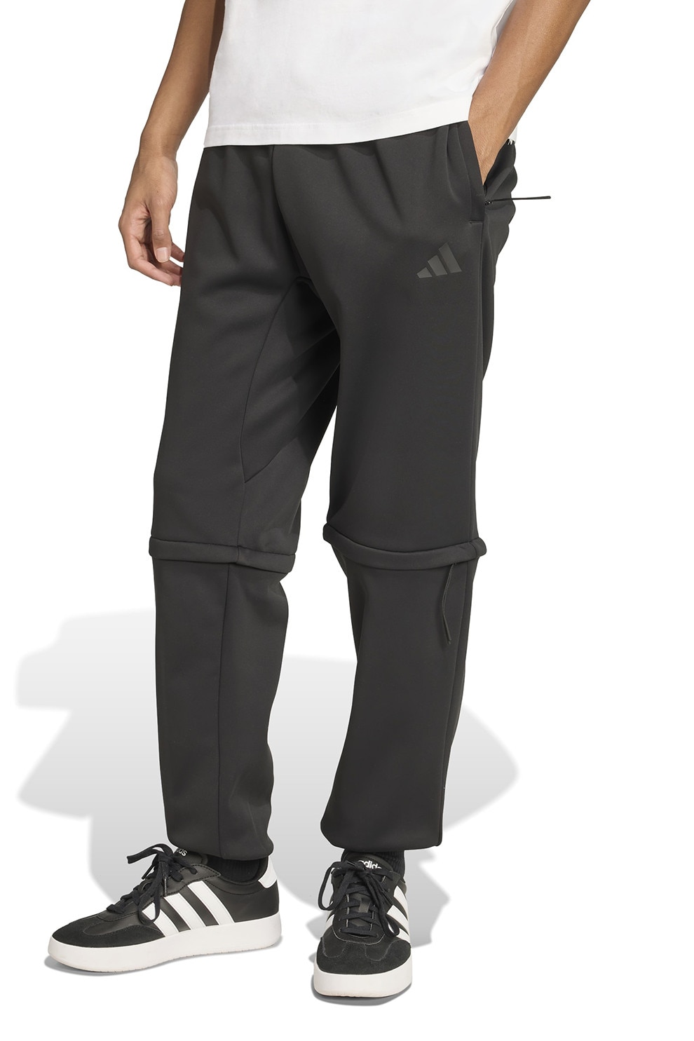 adidas Sportswear, Pantaloni de trening convertibili cu partea inferioara detasabila, Negru, S