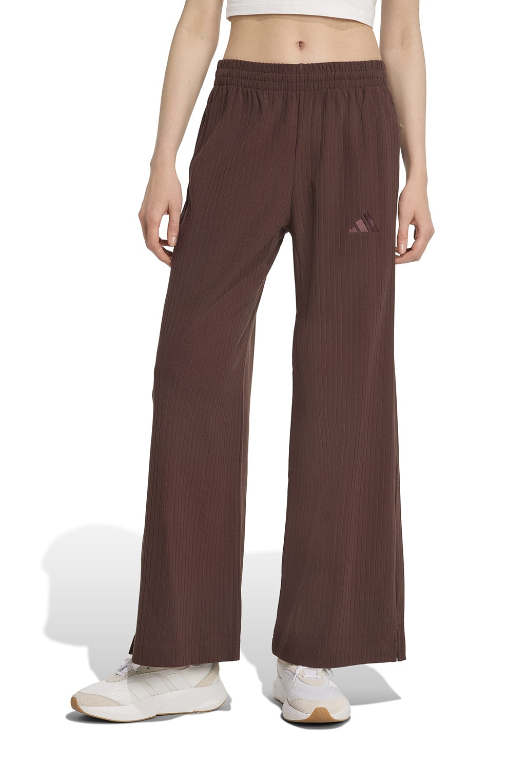 adidas Sportswear, Pantaloni de trening cu croiala ampla, Maro inchis, M