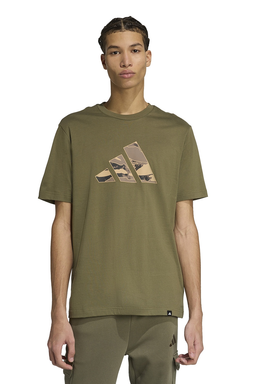 adidas Sportswear, Tricou regular-fit cu imprimeu logo, Kaki, S