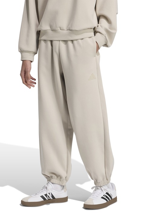adidas Sportswear, Pantaloni de trening din amestec de modal cu snururi, Bej deschis