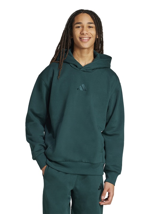 adidas Sportswear, Hanorac lejer cu buzunar kangaroo All SZN, Verde englez, 2XL