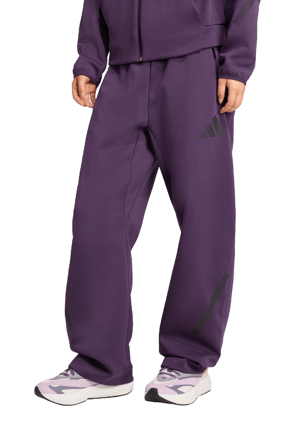 adidas Sportswear, Pantaloni de trening lejeri cu buzunare cu fermoar Z.N.E. Bar, Violet aubergine, S