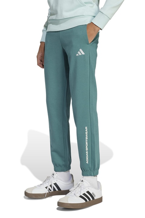 adidas Sportswear, Húzózsinóros logós szabadidőnadrág, Perzsazöld