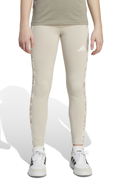 adidas Sportswear, Leggings mintás oldalcsíkokkal, Fehér/Világosbézs