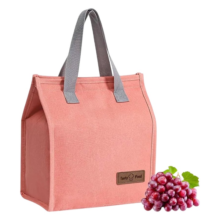 Изолирана чанта Optim Solution Bento 3.3 л, алуминий, розов, 22.5x13x25.5 см