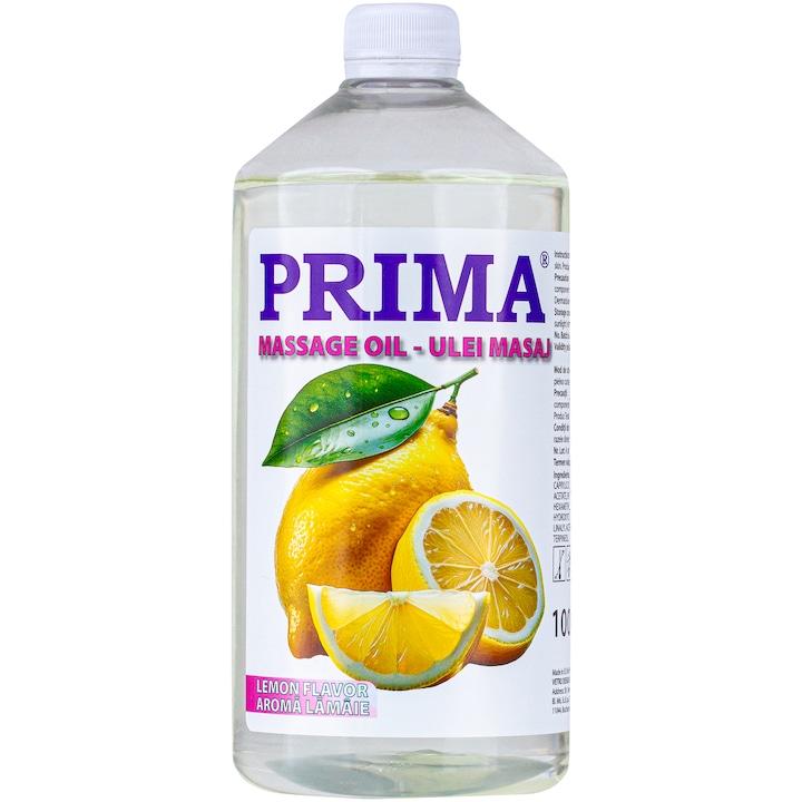 Ulei de masaj pentru corp, PRIMA, cu lamaie, 1 litru