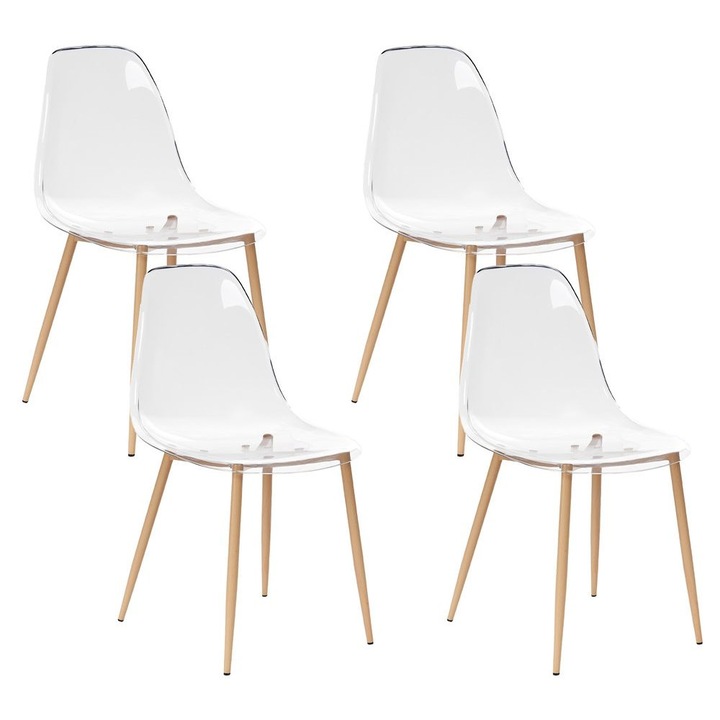 Set de 4 scaune dining Takilma Transparent