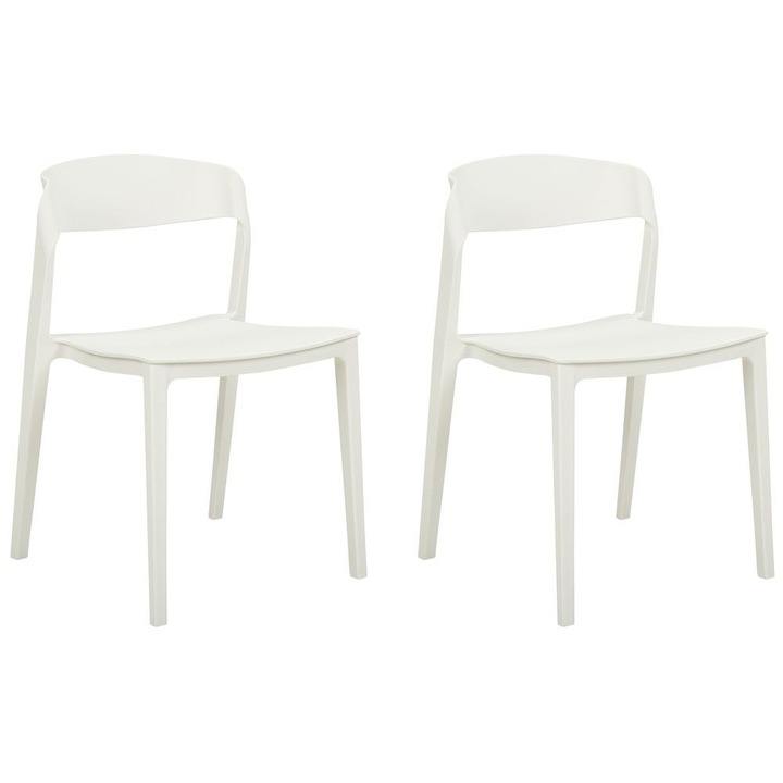 Set de 2 scaune dining Somers Alb