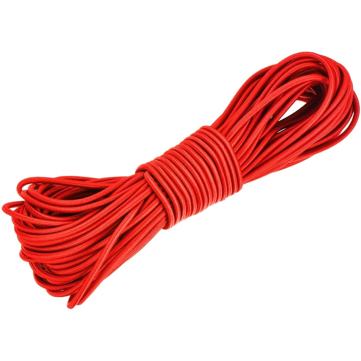 Rugalmas zsinór, Axroad Mall, Poliészter/Latex, Átmérő 2mm, Hossz 100m, Rugalmas fonott kötél, Nagy rugalmasságú, Tartós, Ékszerek, gyöngyök, nyakláncok és kézműves termékek készítéséhez, Piros