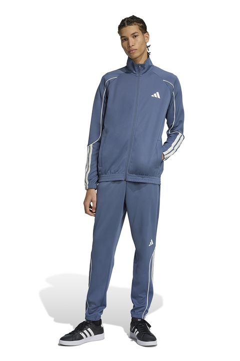 adidas Sportswear, Trening cu detalii contrastante Stadium, Alb/Albastru petrol