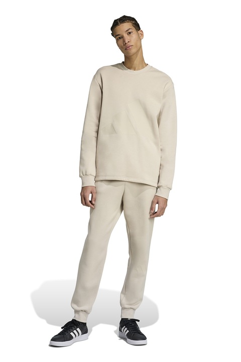 adidas Sportswear, Trening din amestec de bumbac cu logo discret, Maro camel