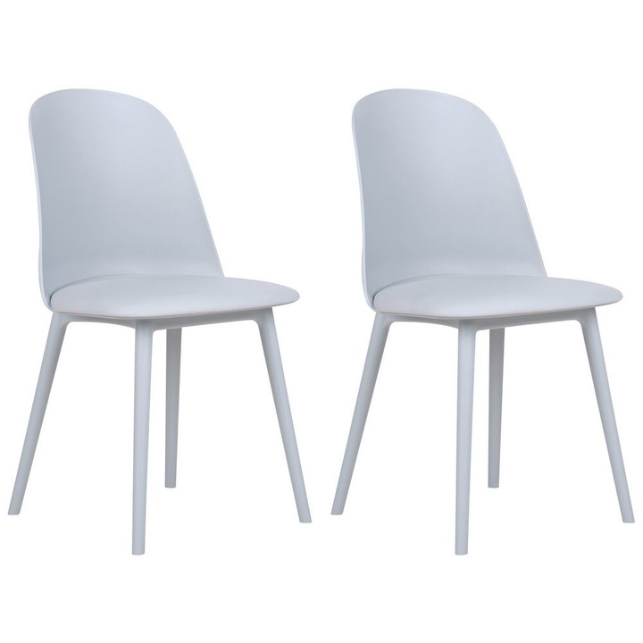 Set de 2 scaune dining Fomby Albastru deschis