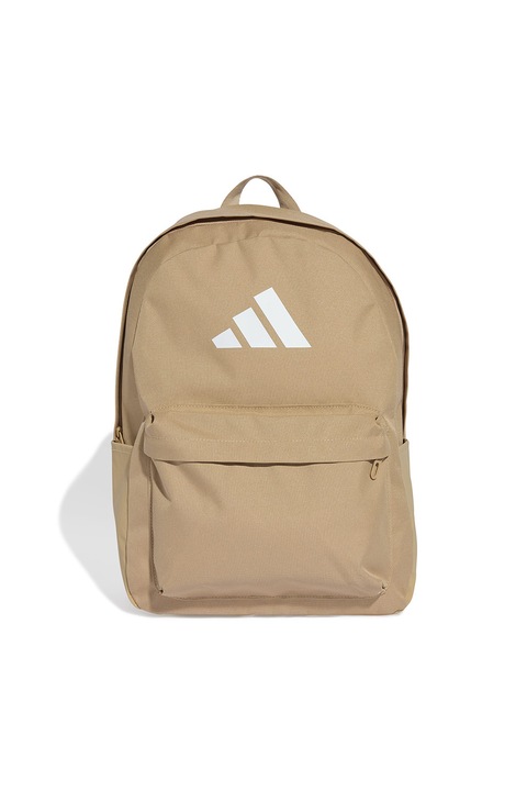 adidas Performance, Rucsac unisex din material textil Classic Bars - 27.5 L, Alb, Maro nisip