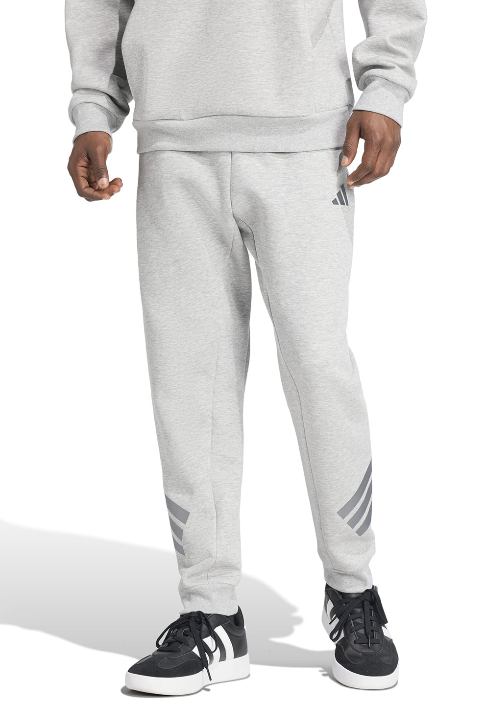 adidas Sportswear, Pantaloni de trening regular fit cu logo, Gri deschis melange, XL