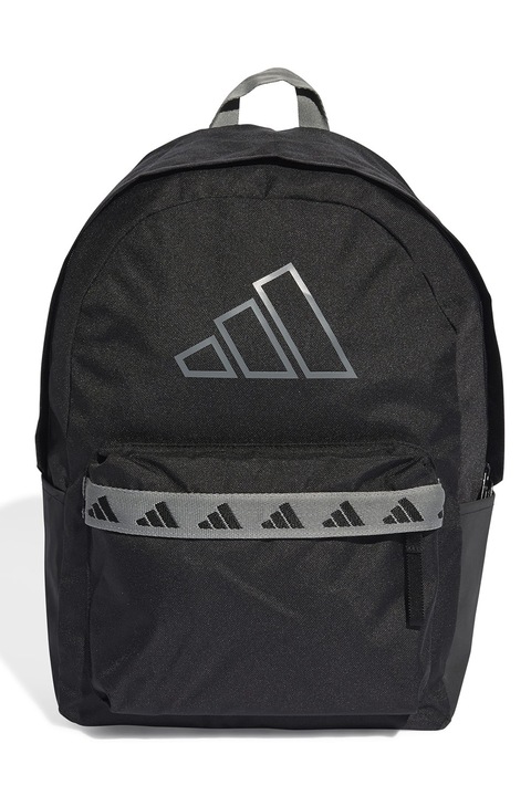 adidas Performance, Rucsac cu logo frontal, Negru stins, Gri inchis