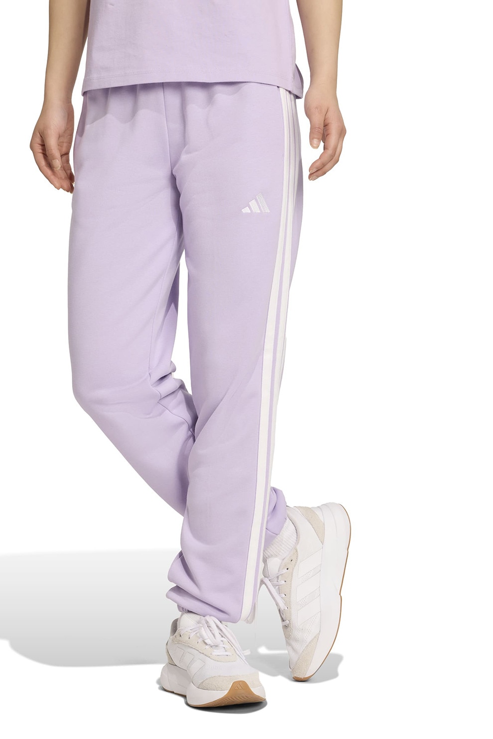 adidas Sportswear, Pantaloni de trening cu buzunare laterale Essentials, Alb, Lila, S