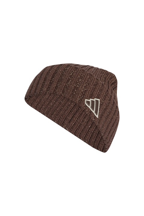 adidas Performance, Caciula unisex cu logo brodat, Maro inchis/Bej