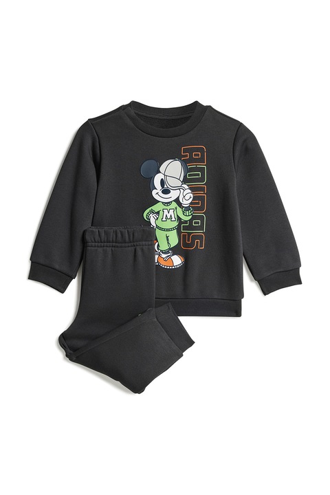 adidas Sportswear, Спортен екип с принт на Mickey Mouse, Червен/Черен/Светлозелен