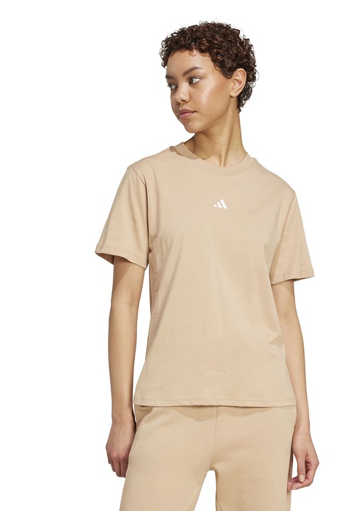 adidas Sportswear, Тениска с овално деколте с лого, Праскова