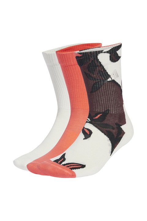 adidas Performance, Дълги чорапи - 3 чифта, Черен/Розова сьомга/Мръснобял, 37-39