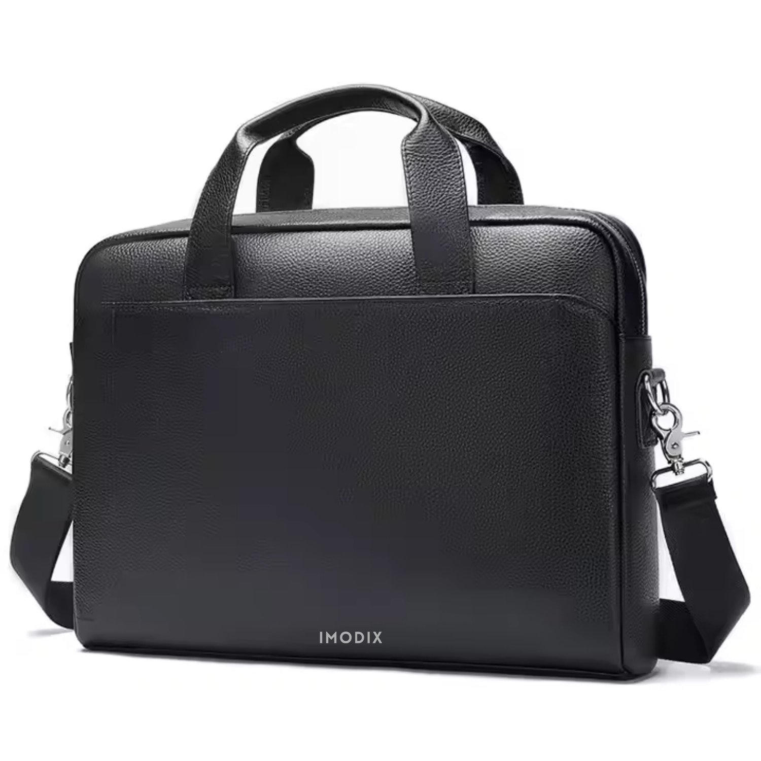 Geanta Laptop Din Piele Naturala, IMODIX®, Compartiment Pentru Laptop 14-inch, Spatioasa, Curea De Umar Ajustabila, Multiple Compartimente, Ideala Pentru Birou Si Calatorii, 39x29x9 cm, Model 5006, Negru