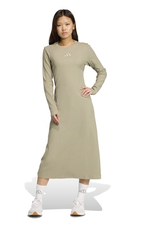 adidas Sportswear, Bordázott midiruha, Khaki