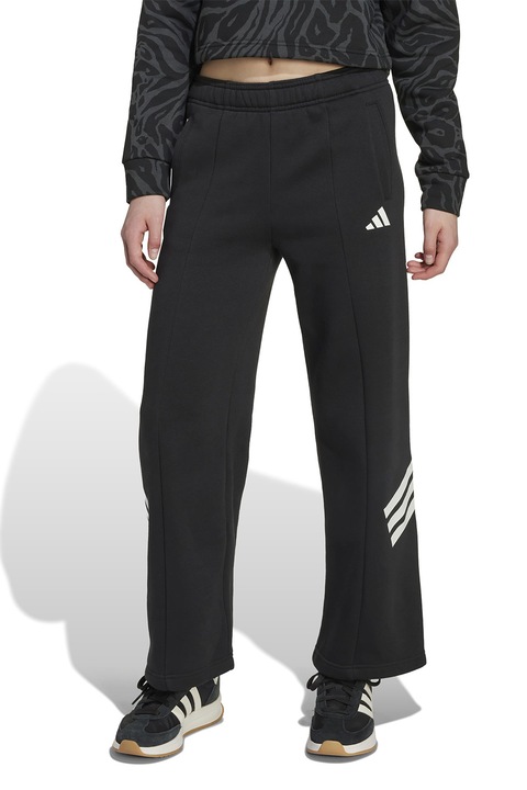 adidas Sportswear, Bő szárú szabadidőnadrág, Fehér/Fekete