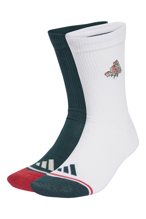 adidas Performance, Set de sosete lungi - 2 perechi, Rosu/Alb/Verde, 37-39