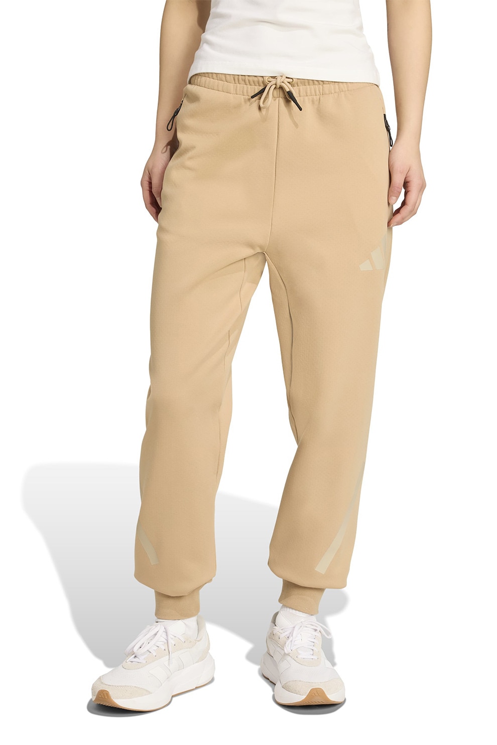 adidas Sportswear, Pantaloni de trening cu buzunare cu fermoar Z.N.E., Bej, XS