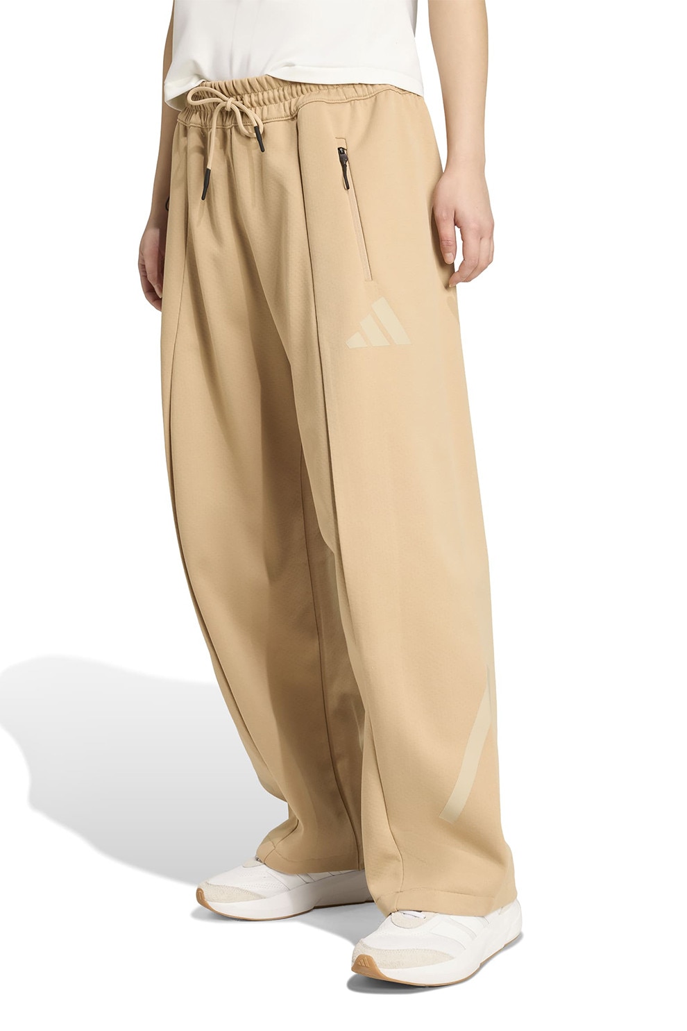 adidas Sportswear, Pantaloni relaxed fit de trening cu pensa frontala Z.N.E, Bej, S