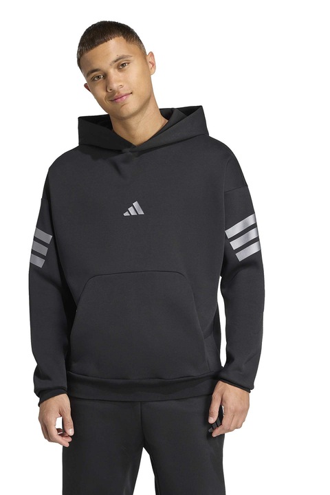adidas Sportswear, Hanorac regular fit cu logo, Negru/Gri
