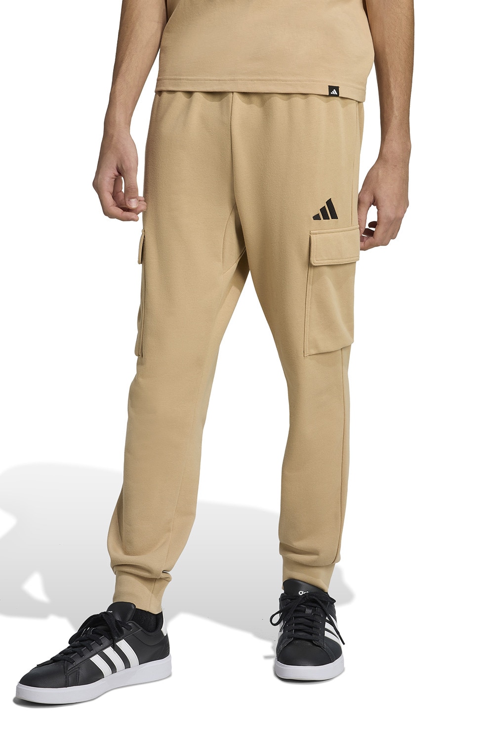 adidas Sportswear, Pantaloni de trening cargo Feelcozy, Negru, Camel, L