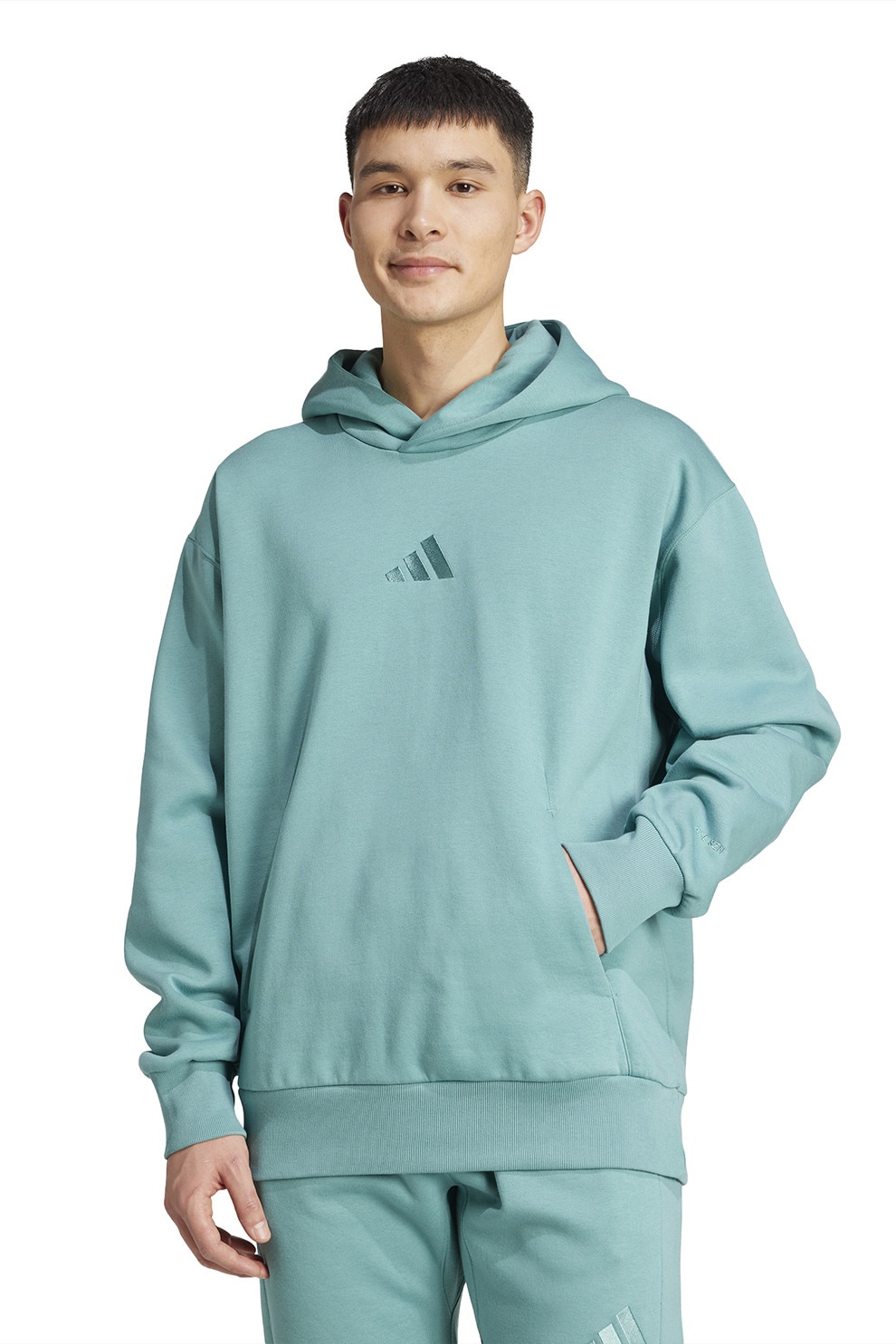 adidas Sportswear, Hanorac lejer cu buzunar kangaroo All SZN, Mint