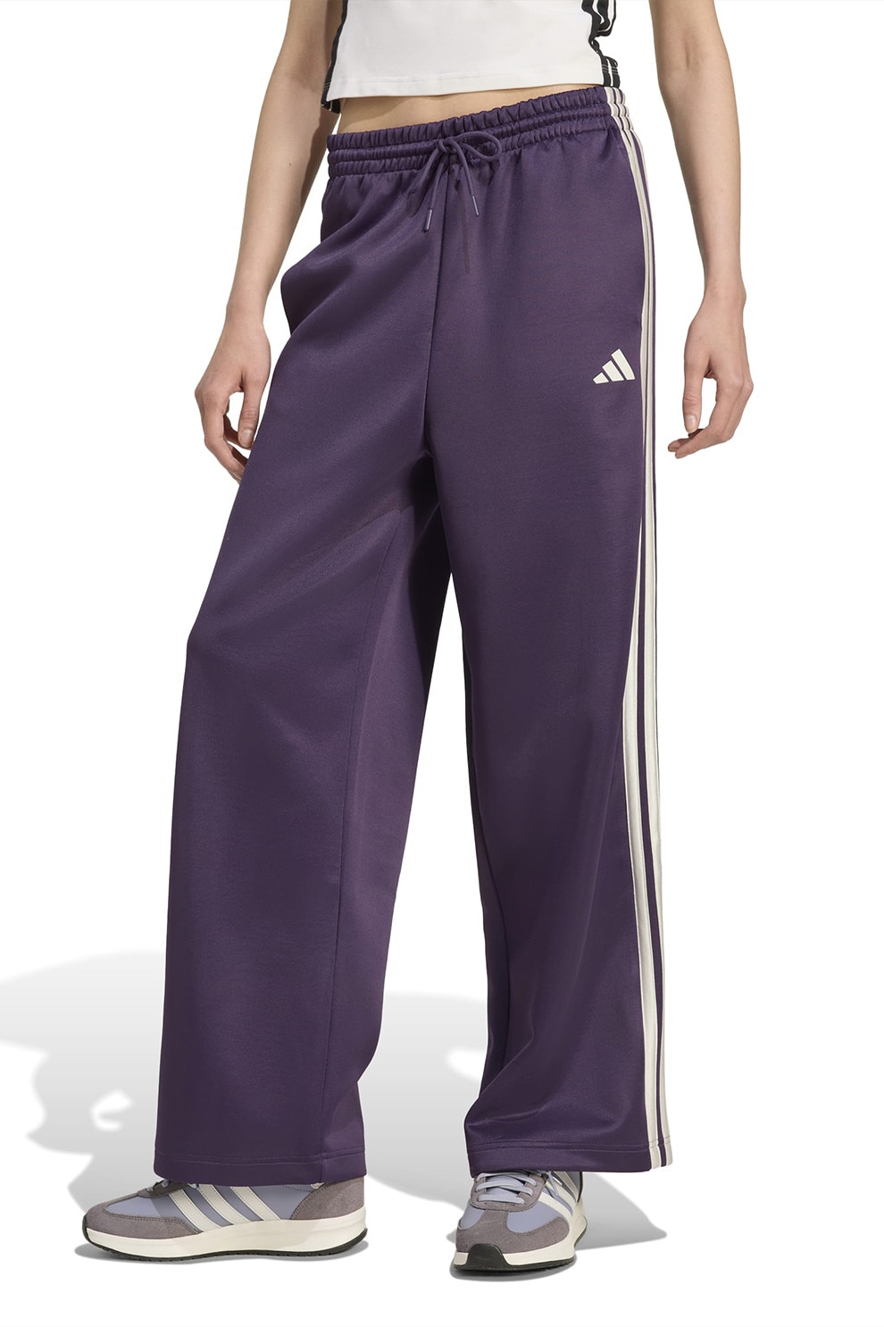 adidas Sportswear, Pantaloni de trening cu croiala ampla Stadium, Violet, S