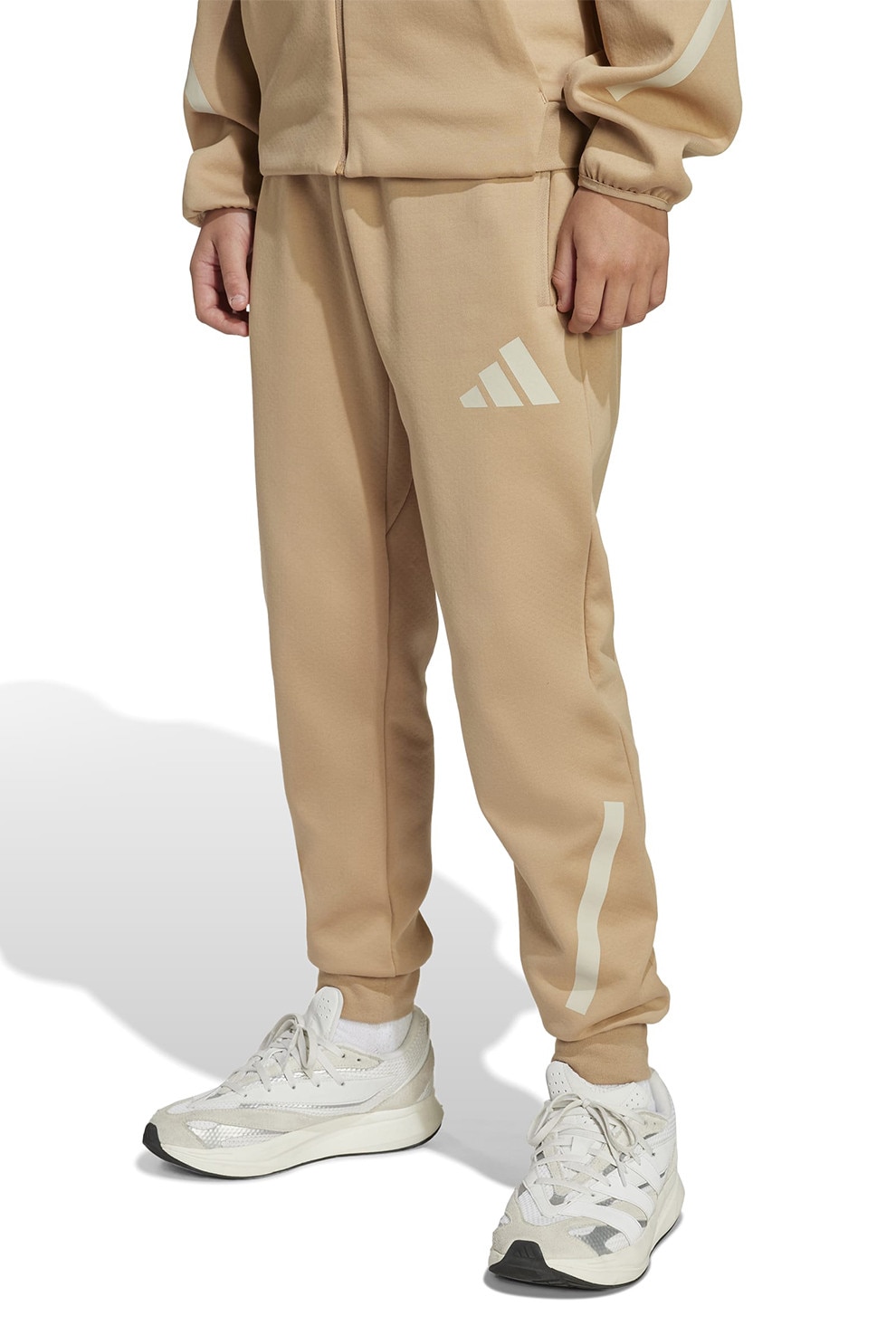 adidas Sportswear, Pantaloni de trening cu snur Z.N.E, Bej, 140 CM