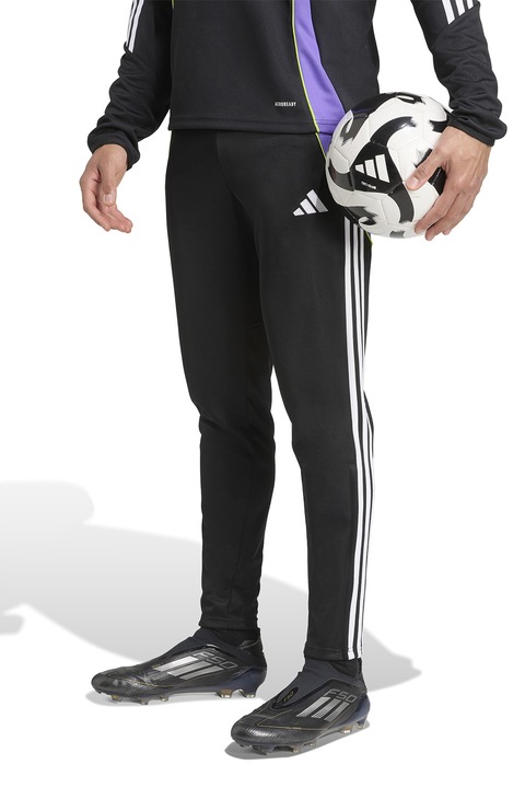 adidas Performance, Pantaloni slim fit pentru fotbal Tiro24, Alb/Negru stins