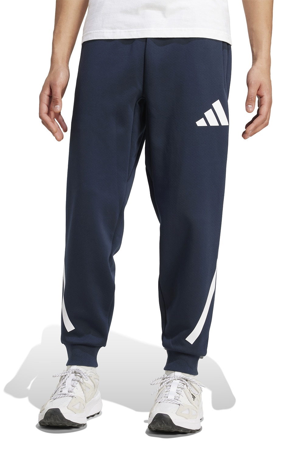adidas Sportswear, Pantaloni de trening relaxed fit cu snur Z.N.E., Alb, Albastru ultramarin, S