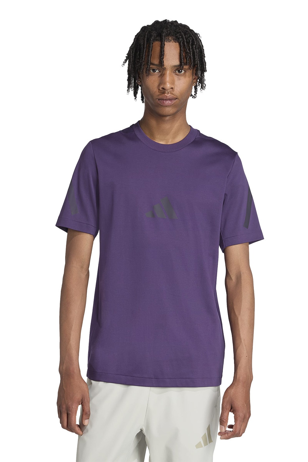 adidas Sportswear, Tricou de bumbac cu model monograma Z.N.E, Violet, M