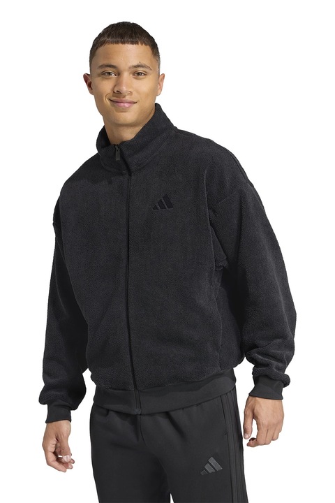 adidas Sportswear, Плюшен суитшърт с цип, Черен