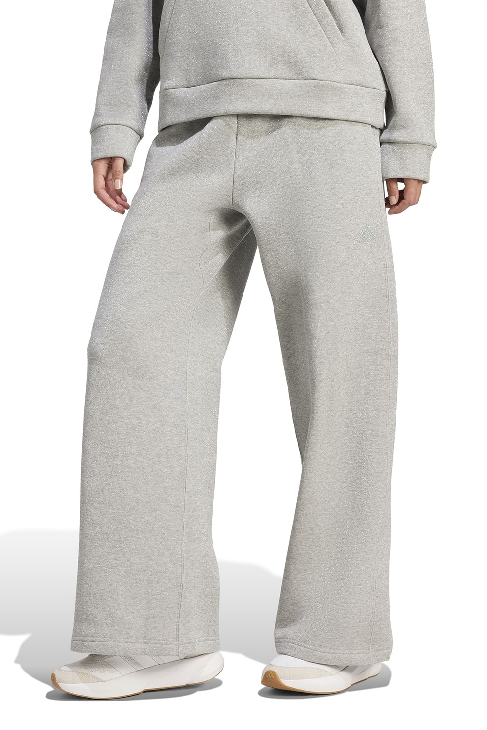 adidas Sportswear, Pantaloni de trening cu croiala ampla Wall, Gri melange, M