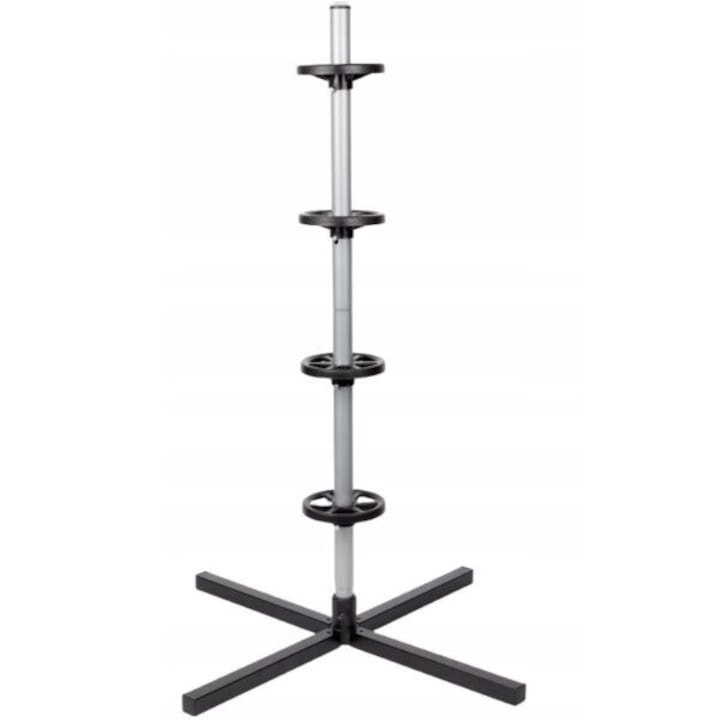 Suport pentru 4 anvelope auto cu jante, Negru, Pana la 100 kg, Pentru anvelope cu latimea de pana la 22,5 cm