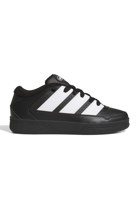 adidas Sportswear, Pantofi sport de piele ecologica cu detalii perforate Breakstar, Negru stins/Crem