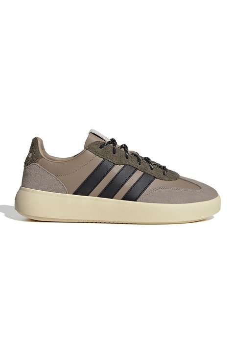 adidas Sportswear, Pantofi sport de piele si piele intoarsa cu logo contrastant Barreda Decode, Negru/Maro taupe