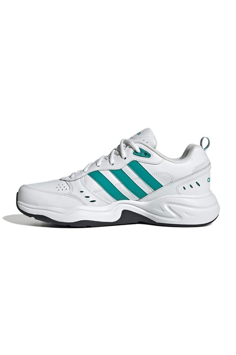 adidas Sportswear, Pantofi sport cu logo Strutter, Alb optic/Verde marin