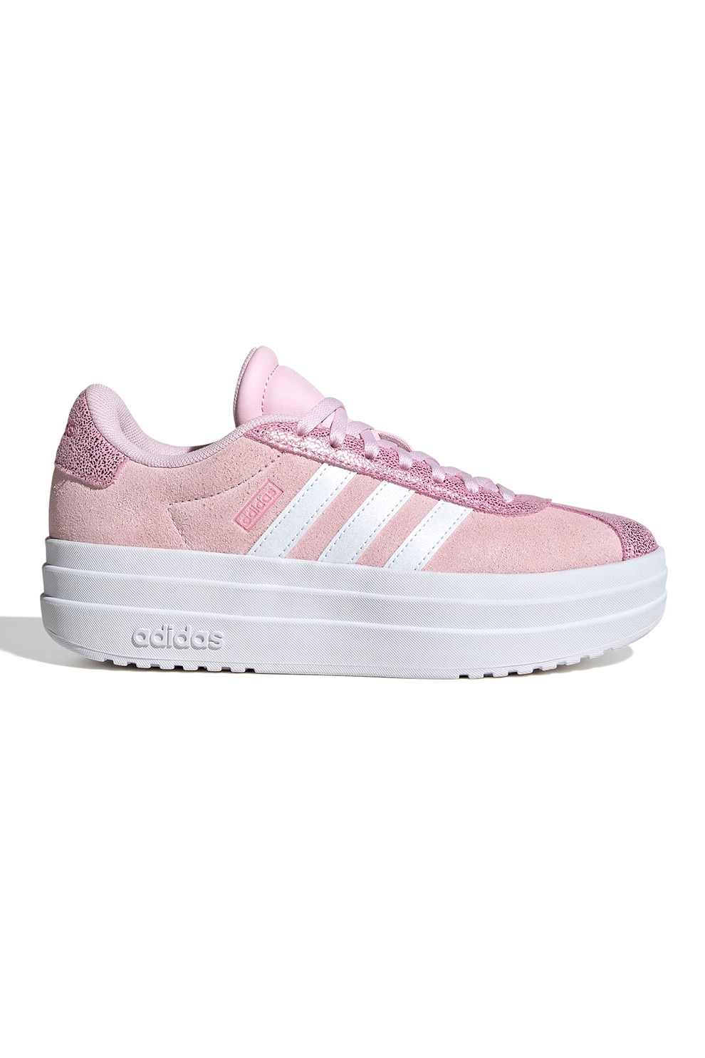 adidas Sportswear, Pantofi sport din piele intoarsa cu garnituri din piele ecologica, Alb, Roz deschis, 39 1/3 EU