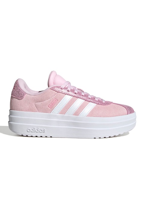 adidas Sportswear, Pantofi sport din piele intoarsa cu garnituri din piele ecologica, Alb/Roz deschis