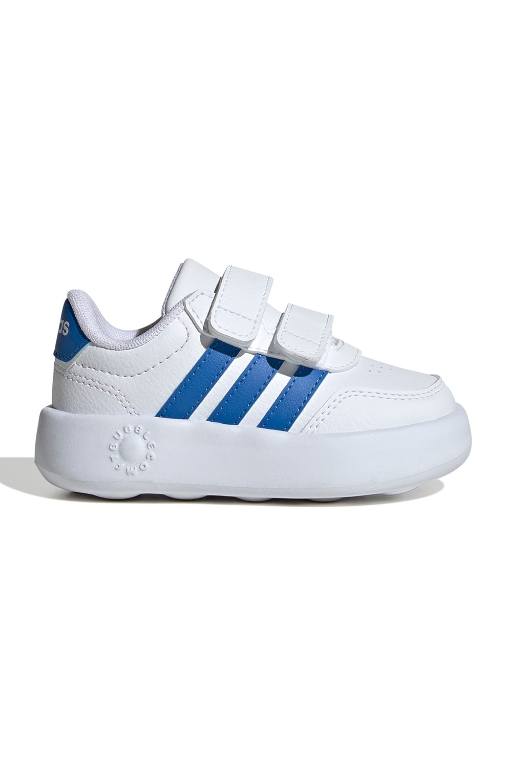 adidas Sportswear, Tenisi Break Net 3.0 din piele ecologica cu velcro, Albastru royal, Alb murdar, 22 EU