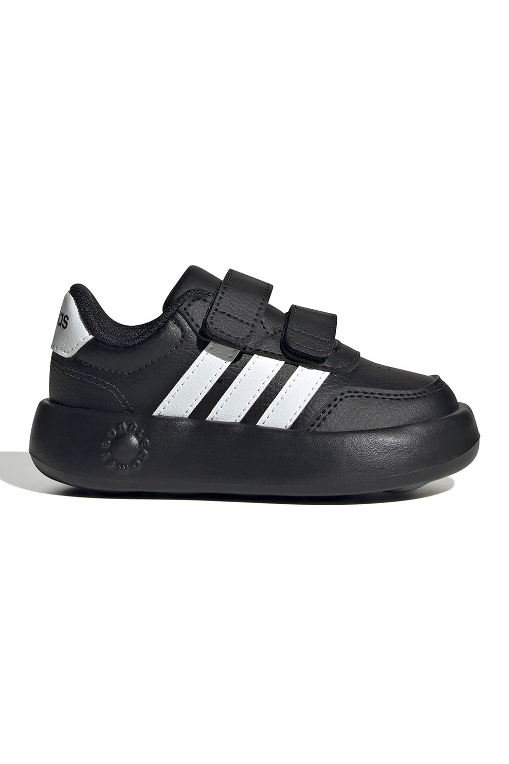 adidas Sportswear, Tenisi Break Net 3.0 din piele ecologica cu velcro, Alb, Negru, 20 EU