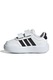 adidas Sportswear, Break Net 3.0 tépőzáras műbőr cipő, Fekete, Krémszín, 26 EU