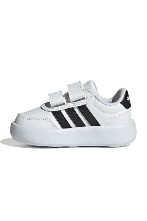 adidas Sportswear, Break Net 3.0 tépőzáras műbőr cipő, Fekete, Krémszín, 26 EU